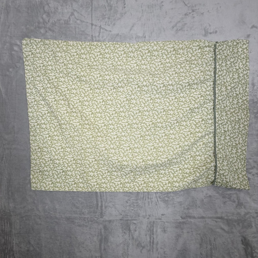 Waverly Garden Room Standard Pillowcases Set of 2 Sage Green Floral Cotton Piped - Picture 6 of 9